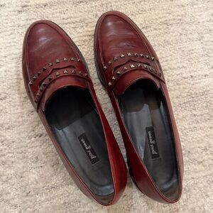 Paul Green Women's Burgundy Studded Loafers